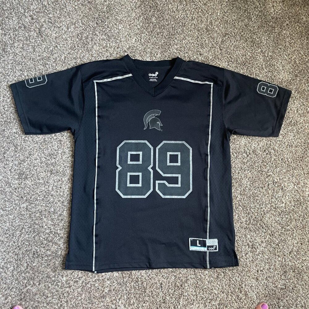 Gen 2 Michigan State Spartans #89 Fan Black Out NCAA Jersey Youth Boys Size L - Picture 2 of 8